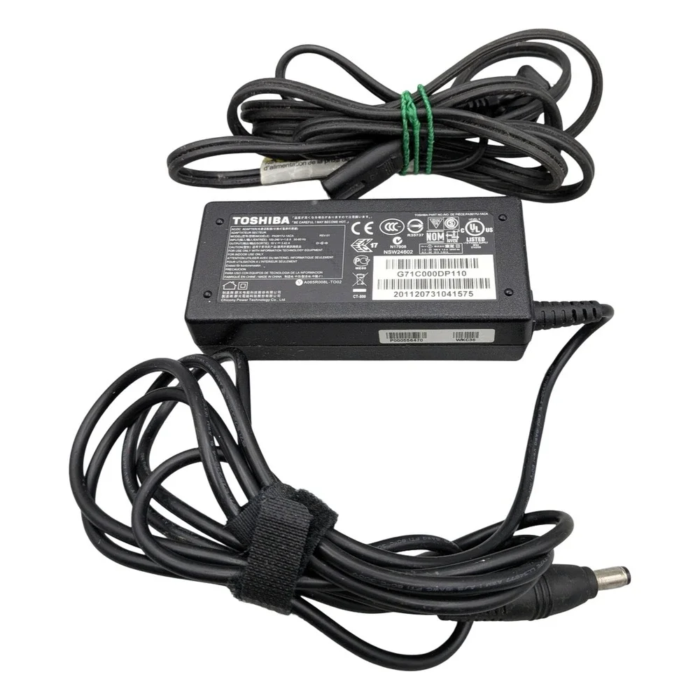Toshiba PA3917U-1ACA Laptop AC Adapter Power Supply 19V 3.42A 65W Black